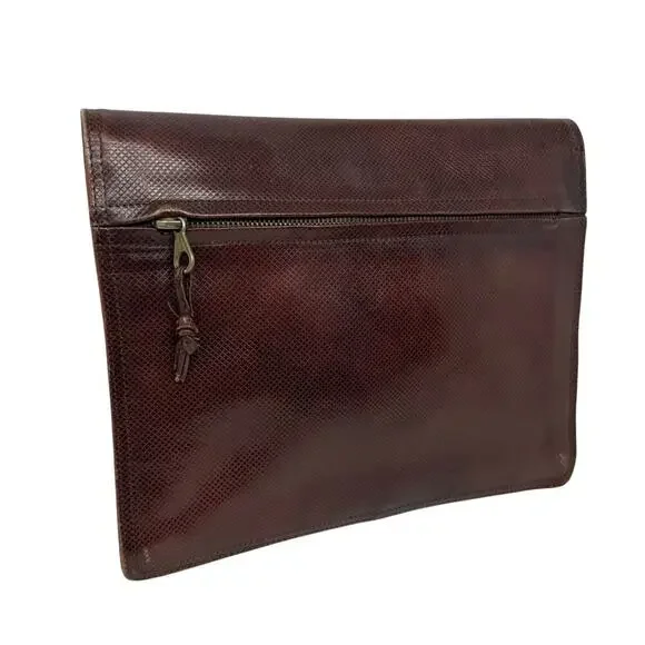 Bottega Veneta Vintage Leather Clutch – Brown & Maroon Two-Tone Bag - Picture 6 of 11